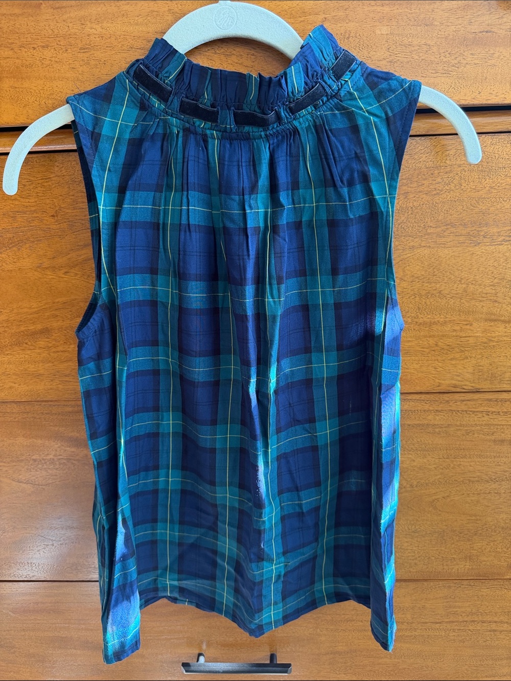 Talbot’s Petite Sleeveless Black Watch Plaid Top - Navy & Green